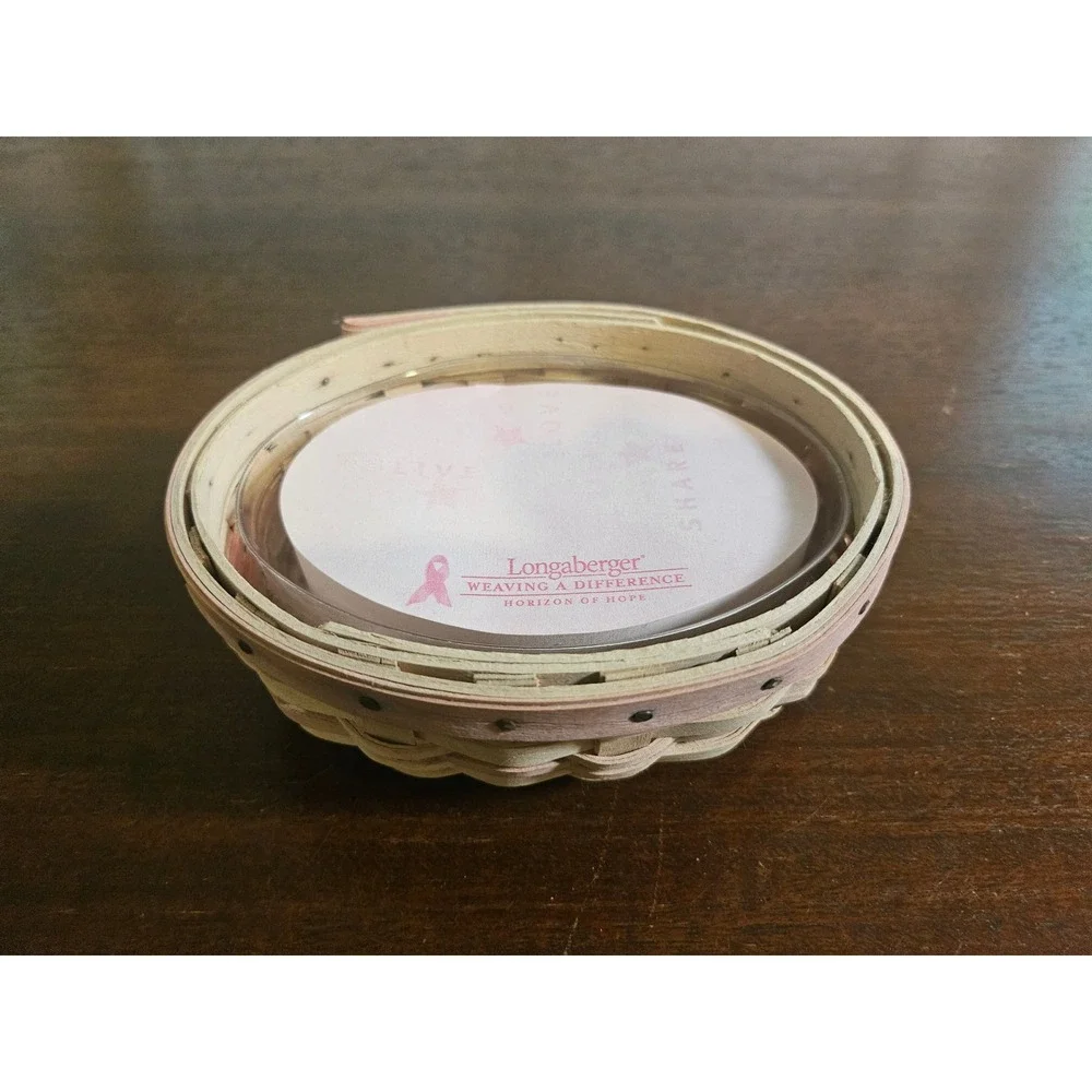 Longaberger Horizon of Hope 2003 Breast Cancer Basket Post its & protector